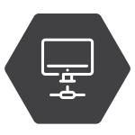 Computer connected to network icon