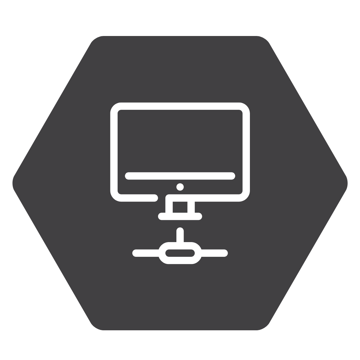 Computer connected to network icon