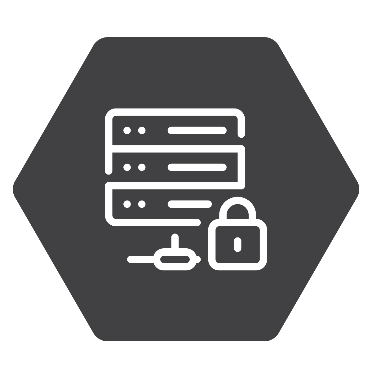 Icon of a server and lock