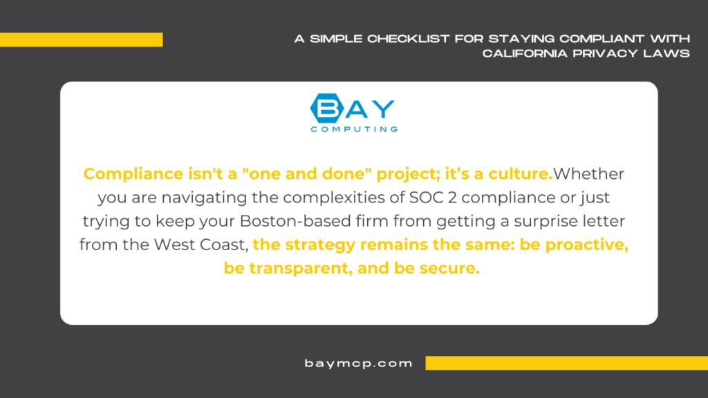 Checklist for Compliance California